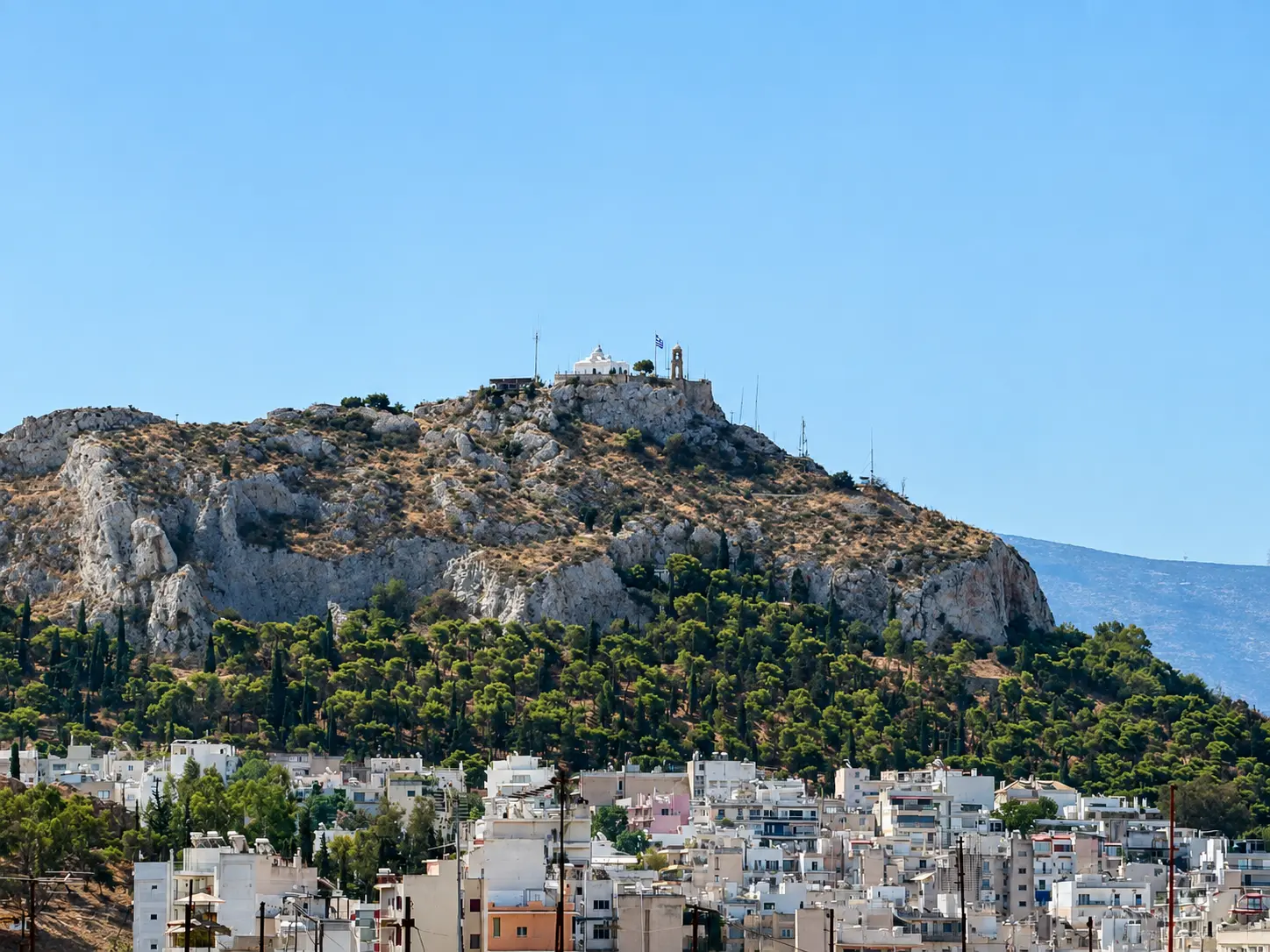 7th Floor Athens Centre Penthouse, Victoria Square, Athens Centre, Lycabettus Hill seen from the penthouse